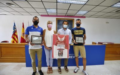 LOS DEPORTISTAS OLIMPÍCOS LUIS MANUEL CORCHETE Y DANIEL CÁNOVAS RECIBIDOS POR EL ALCALDE DE TORREVIEJA, EDUARDO DOLÓN, Y POR LA CONCEJAL DE DEPORTES, DIANA BOX