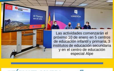 PRESENTADO EL PROGRAMA “EL TIEMPO EN EL COLE” QUE LLEVARÁ A LOS CENTROS EDUCATIVOS DE TORREVIEJA ACTIVIDADES RELACIONADAS CON LA METEOROLOGÍA, LA NATURALEZA O LA ASTRONOMÍA