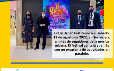 PRESENTADO EN FITUR EL CRAZY URBAN FEST, QUE SE CELEBRARÁ EL 13 DE AGOSTO EN EL RECINTO DEL PARQUE ANTONIO SORIA