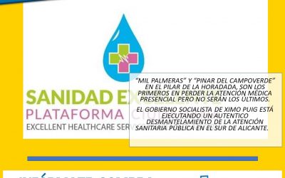 LOS CONSULTORIOS DE LAS URBANIZACIONES EN LA COSTA DE LA VEGA BAJA PERDERAN LA ATENCIÓN MÉDICA PRESENCIAL