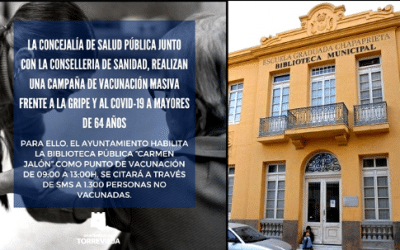 La concejalía de salud pública junto con la conselleria de sanidad, realizan una campaña de vacunación masiva frente a la gripe y al covid-19 a mayores de 64 años