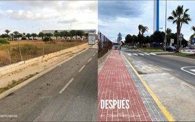 Finalizan los trabajos de reparación de aceras en la avenida de las Cortes Valencianas