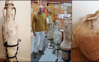 Donación de material arqueológico compuesto por seis ánforas, cuyo destino final será su exposición permanente en el museo del mar y la sal