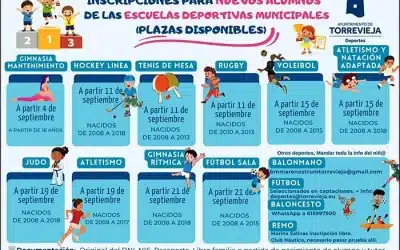Inicia la Temporada 2023/24 de Escuelas Deportivas Municipales: Inscripciones Abiertas desde el 4 de Septiembre