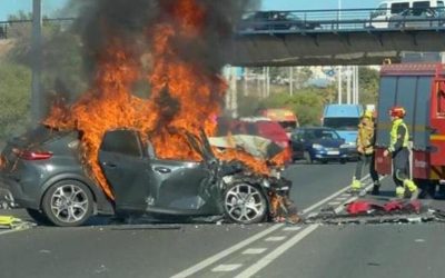 Choque y Fuego en la N-332 de Torrevieja: Un Accidente Provoca Cierre Temporal y Varios Heridos