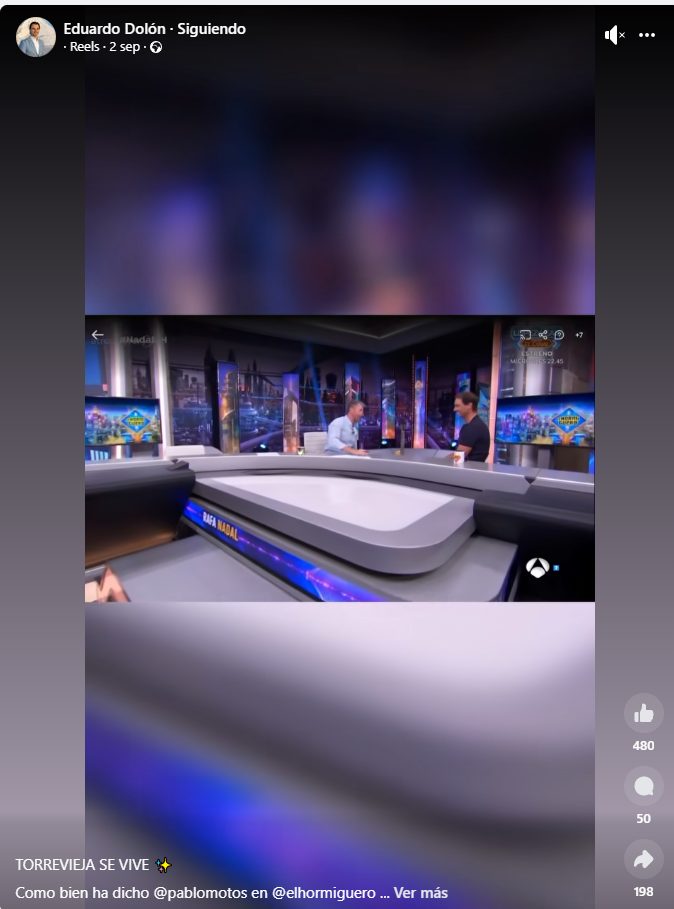 Eduardo Dolón promocionando el sus redes el Hormiguero y el sorteo