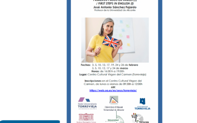 La Sede de la UA en Torrevieja ofrece el curso Primeros pasos en inglés. Nivel 1